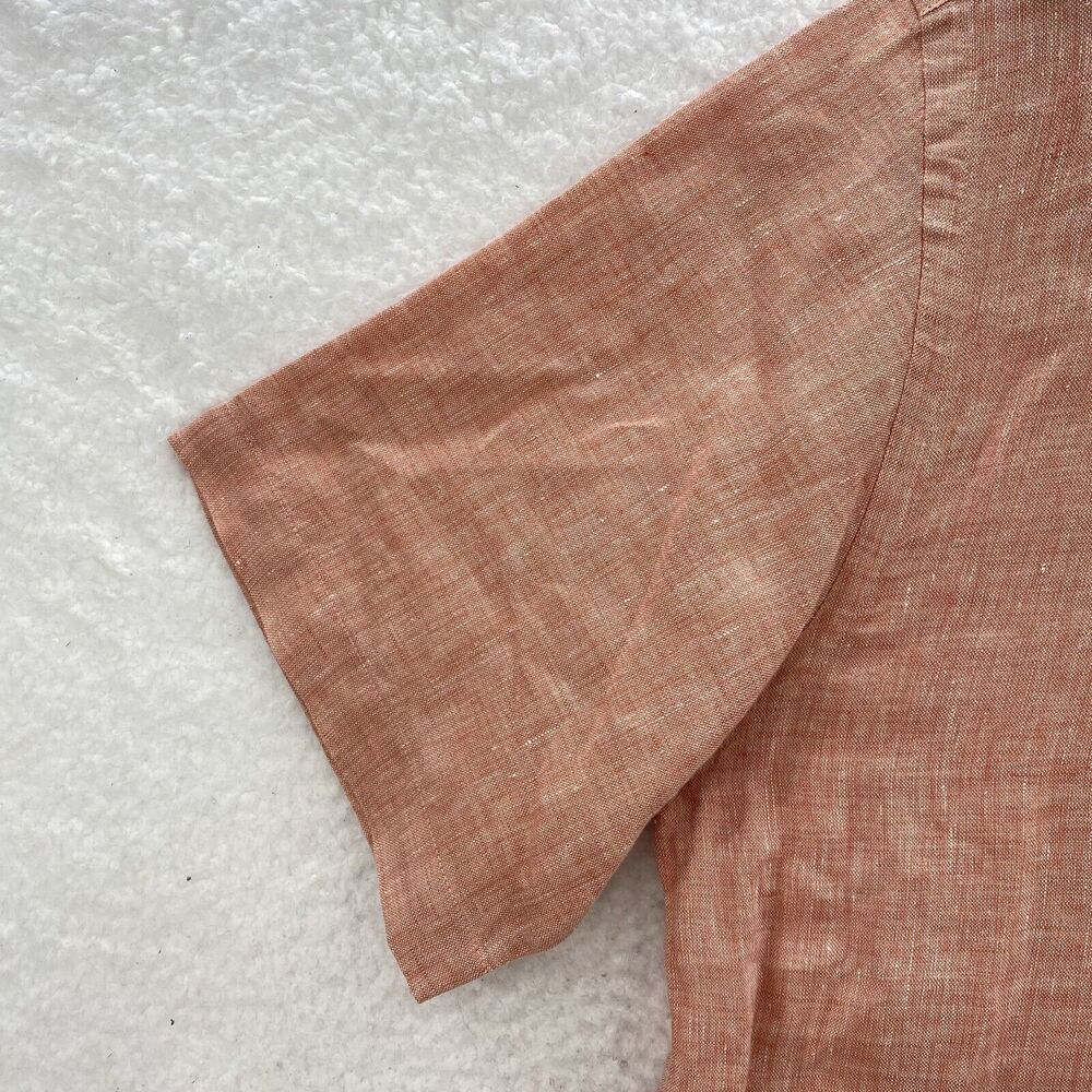 Jos A Bank Linen Shirt Men's Medium Pink Short Sleeve Summer Comfort Button Up - Picture 6 of 16